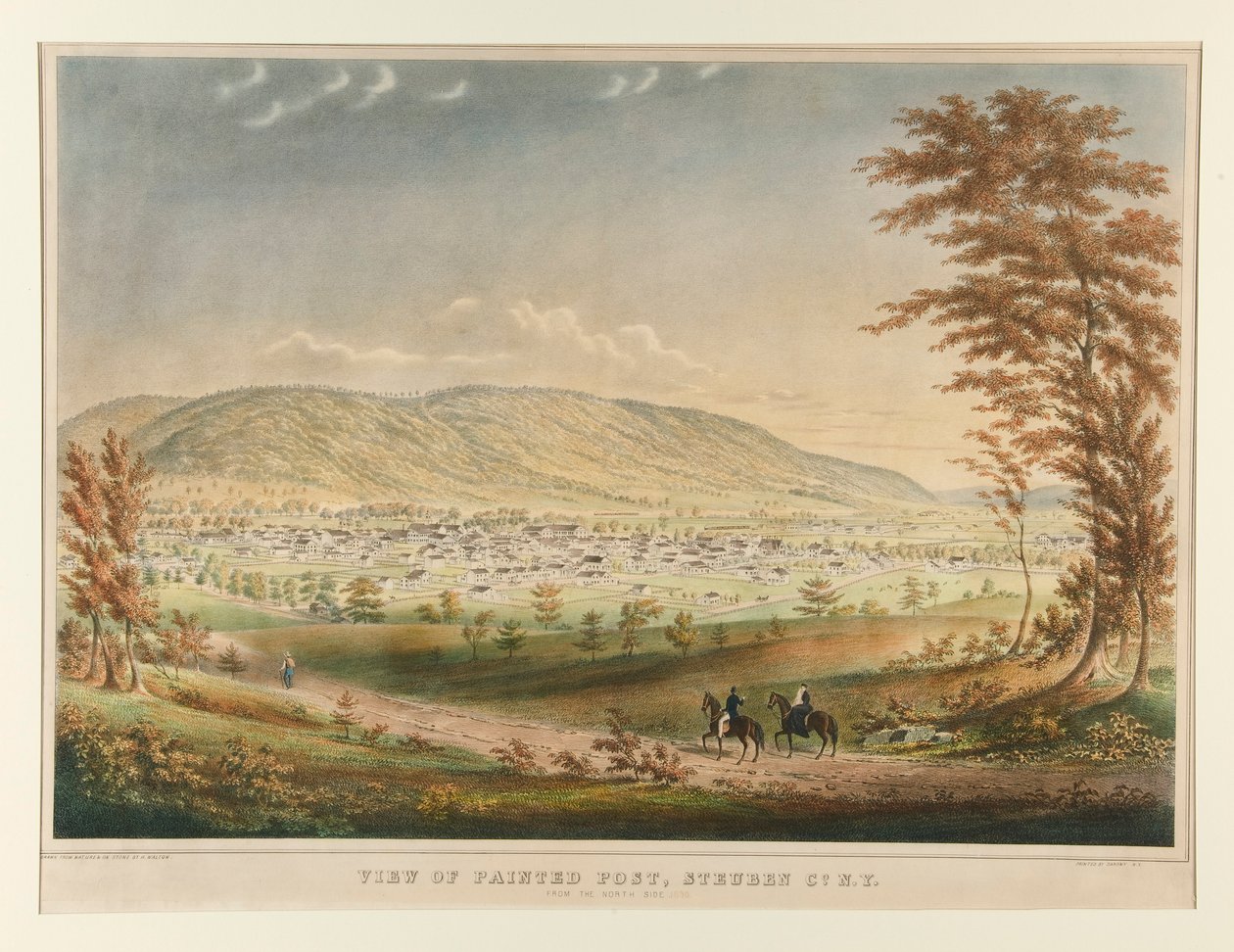 Pohled na Painted Post, Steuben Co. NY ze severní strany od Henry Walton