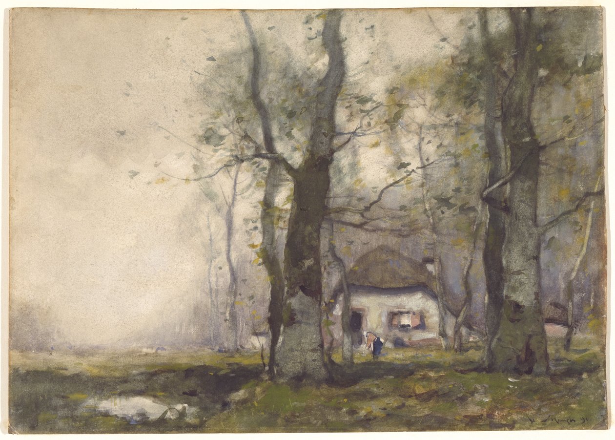 Lodge in the Woods, 1891 (wc na papíře) od Henry Ward Ranger