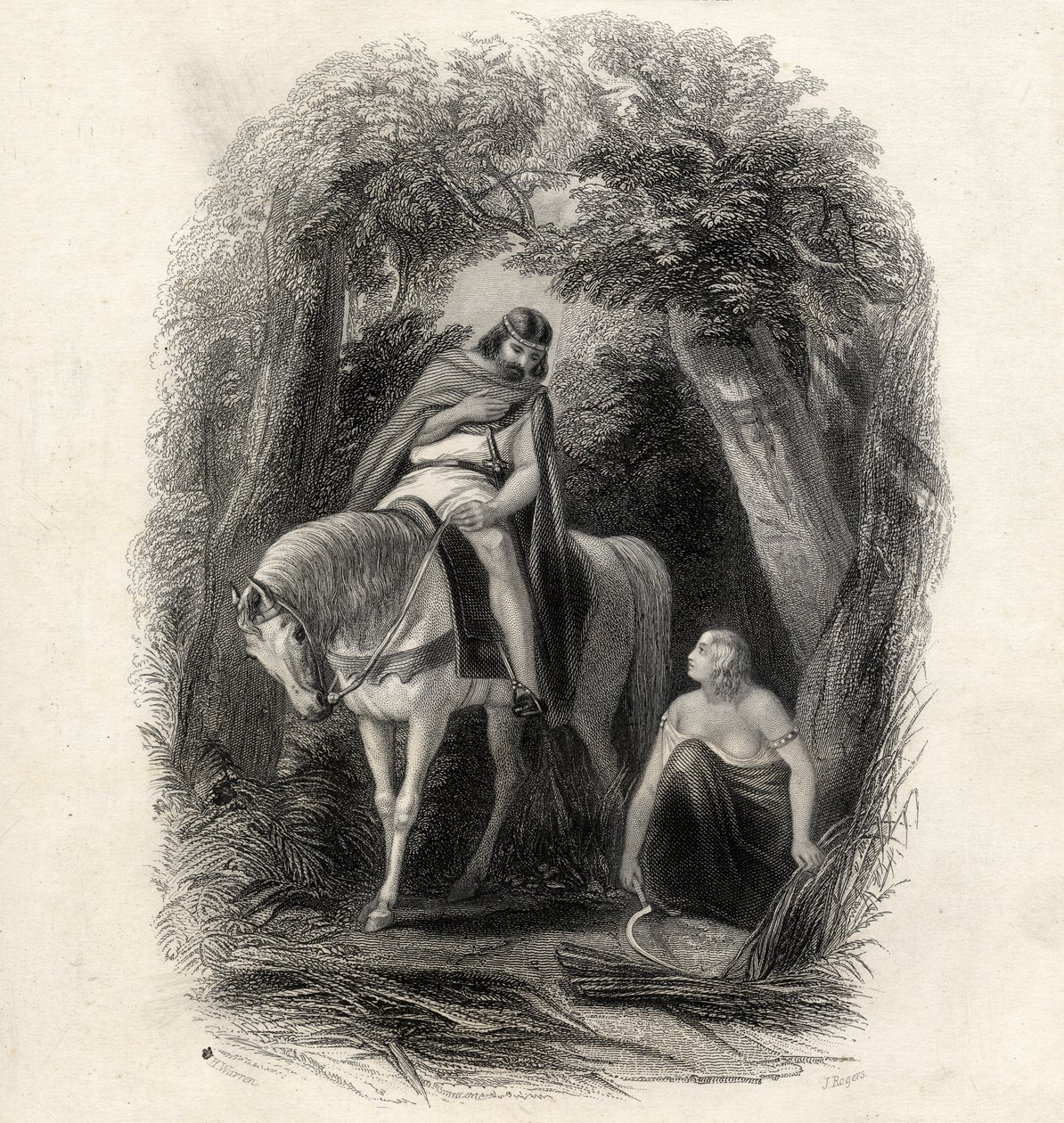 Král Cormac († 1138) a Fair Eithne, vyrytý J. Rogersem, z „Dějiny Irska“ od T. Wrighta, 1855 od Henry Warren