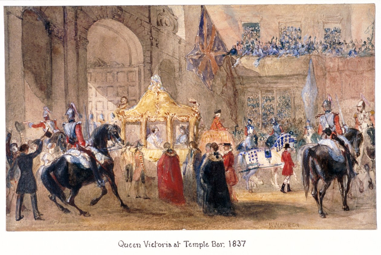 Královna Viktorie v Temple Bar, Londýn, 1837 od Henry Warren
