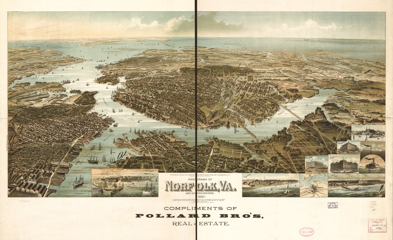 Panorama Norfolku a okolí 1892. od Henry Wellge