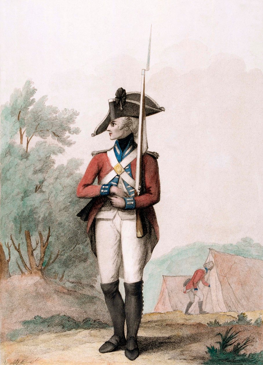 Foot Soldier, c.1791 (tehovaná rytina) od Henry William (after) Bunbury