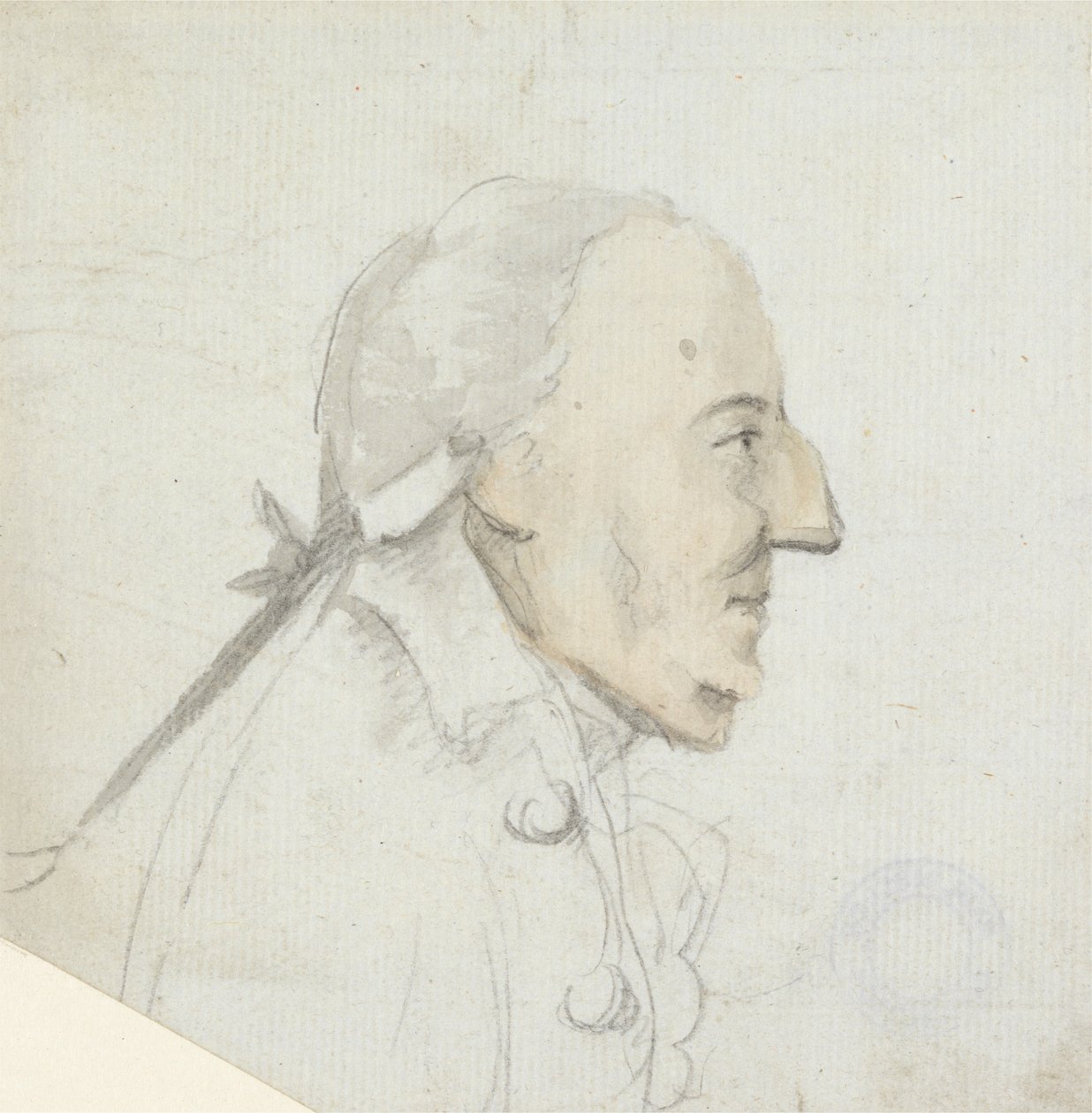 Muž s velkým nosem: Profil směřující doprava, hlava a ramena od Henry William Bunbury