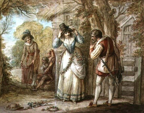 Florizel a Autolycus mění oděvy od Henry William Bunbury
