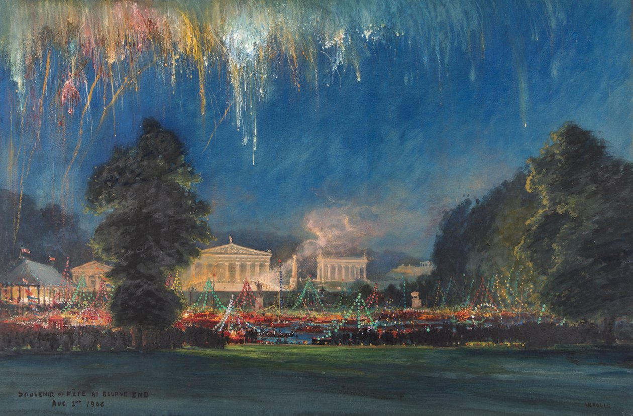 "Souvenir of Fête at Bourne End", New York Lodge, Buckinghamshire, 1. srpna 1908 od Henry William Woolls