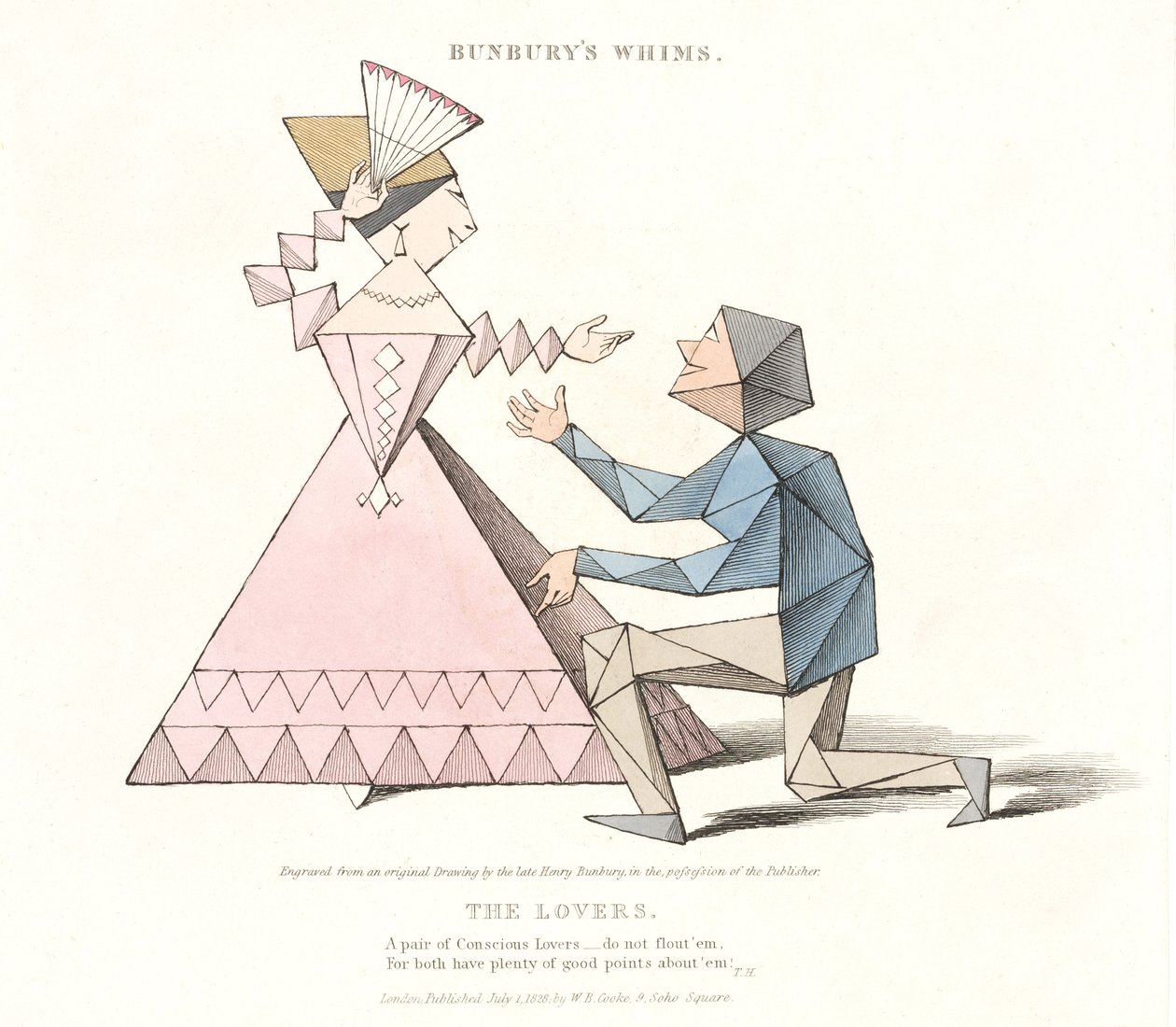 The Lovers, z Bunburys Whims, 1828 od Henry William after Bunbury
