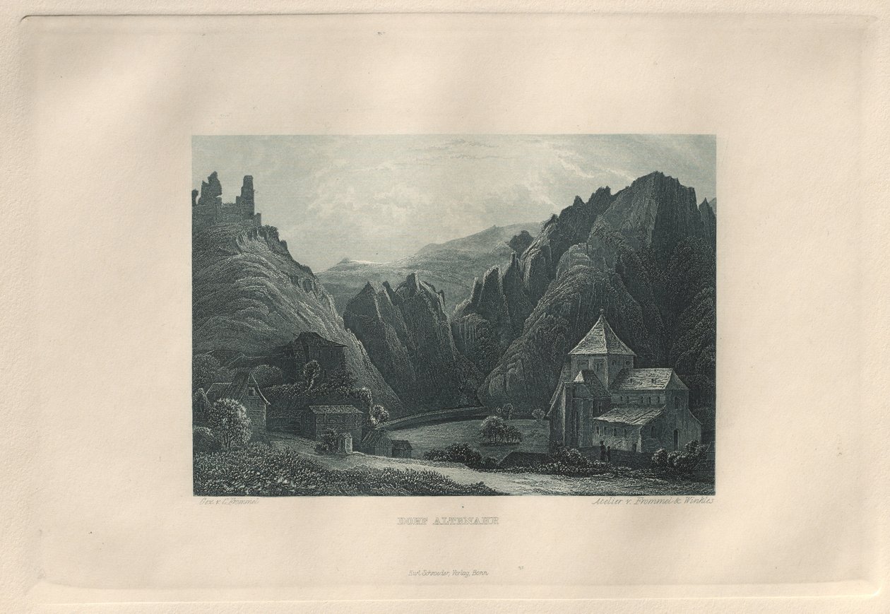 Malebné a romantické Porýní: vesnice Altenahr, 1928. od Henry Winkles