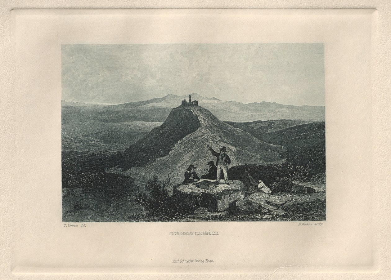 Malebné a romantické Porýní: Zámek Olbrück, 1928. od Henry Winkles