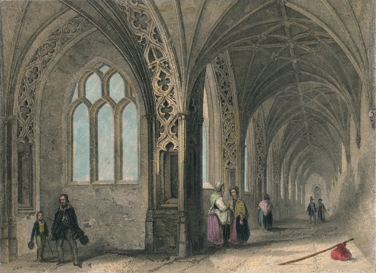 Worcesterská katedrála. Kláštery, 1836 od Henry Winkles