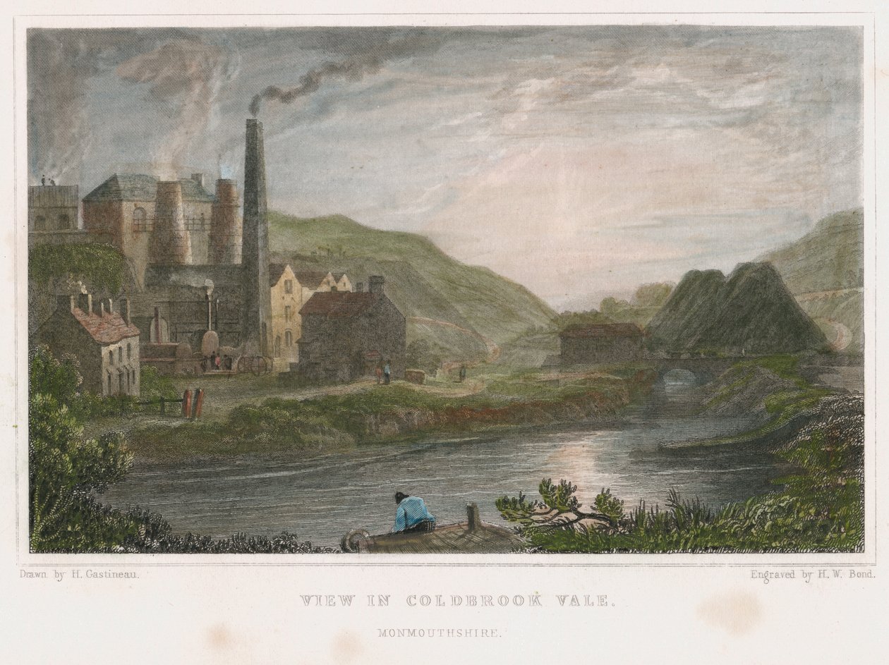 Vysoké pece na výrobu železa v Coalbrookdale, Shropshire, c1830 od Henry Winsor Bond