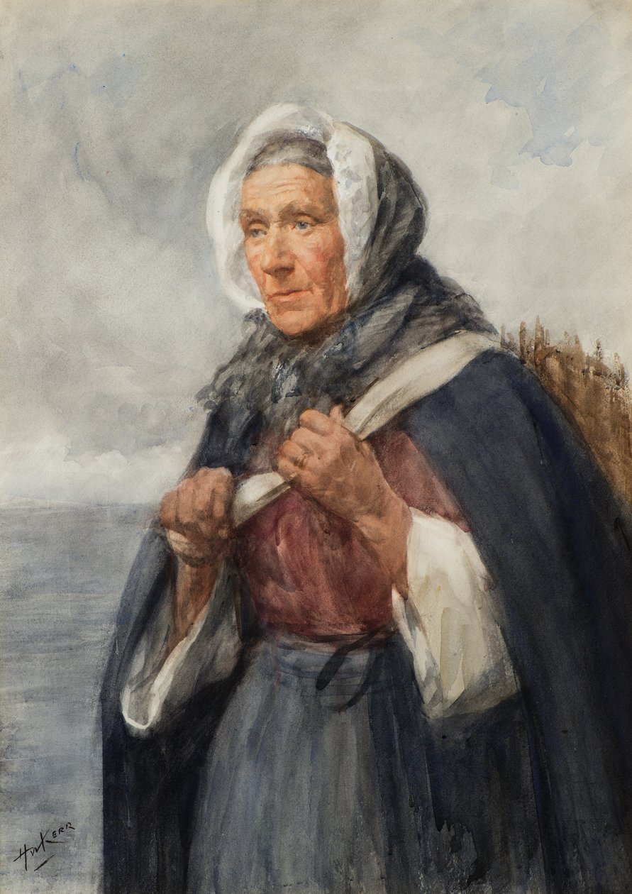 A Newhaven Fishwife (akvarel) od Henry Wright Kerr