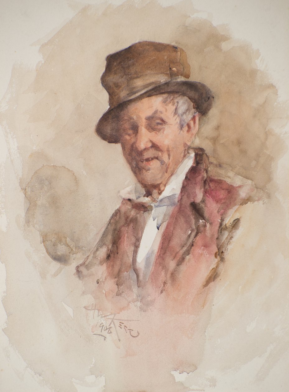 Portrét muže v cylindru (akvarel) od Henry Wright Kerr
