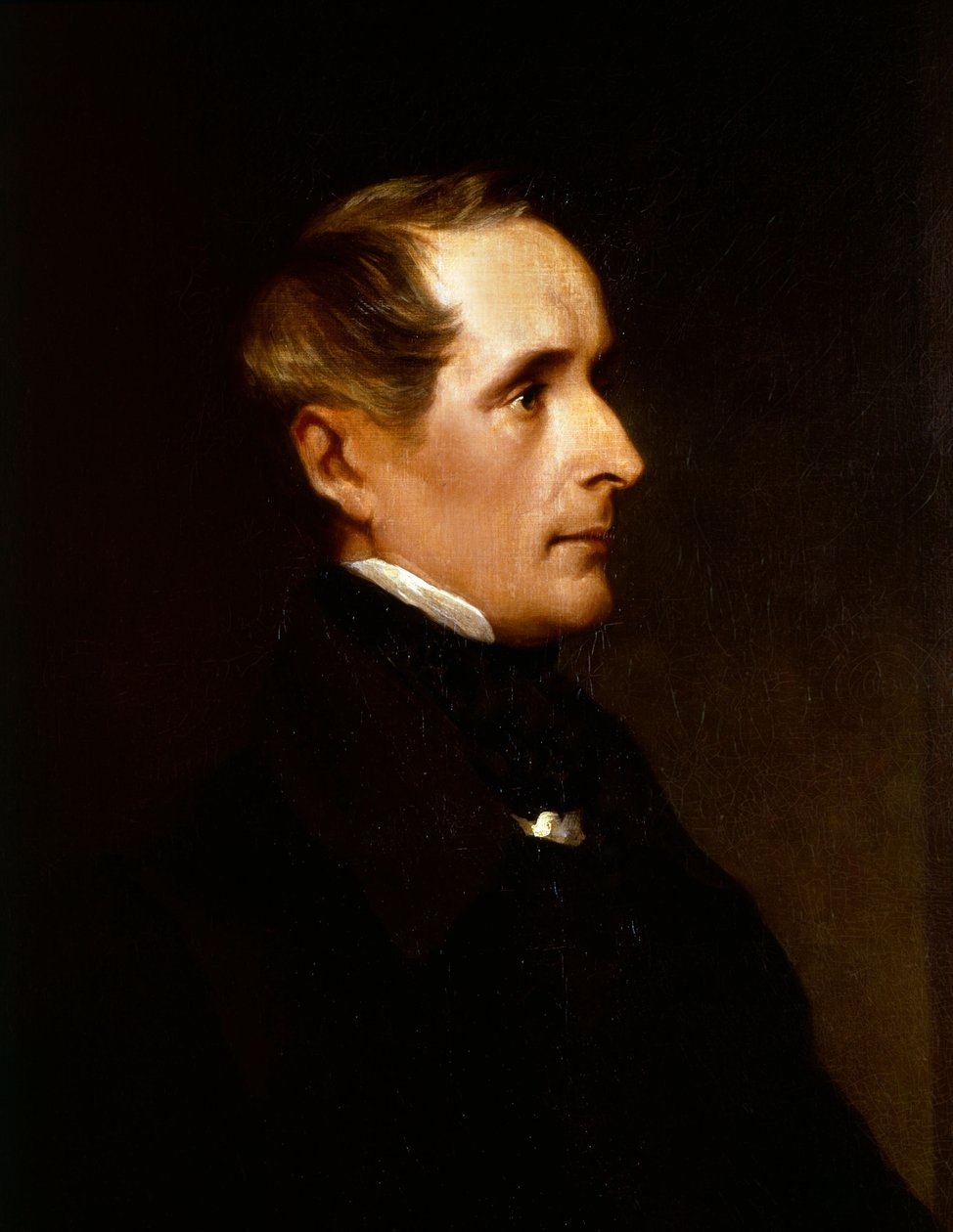 Portrét Alphonse de Lamartine, detail 1848 (malba) od Henry Wyndham Phillips