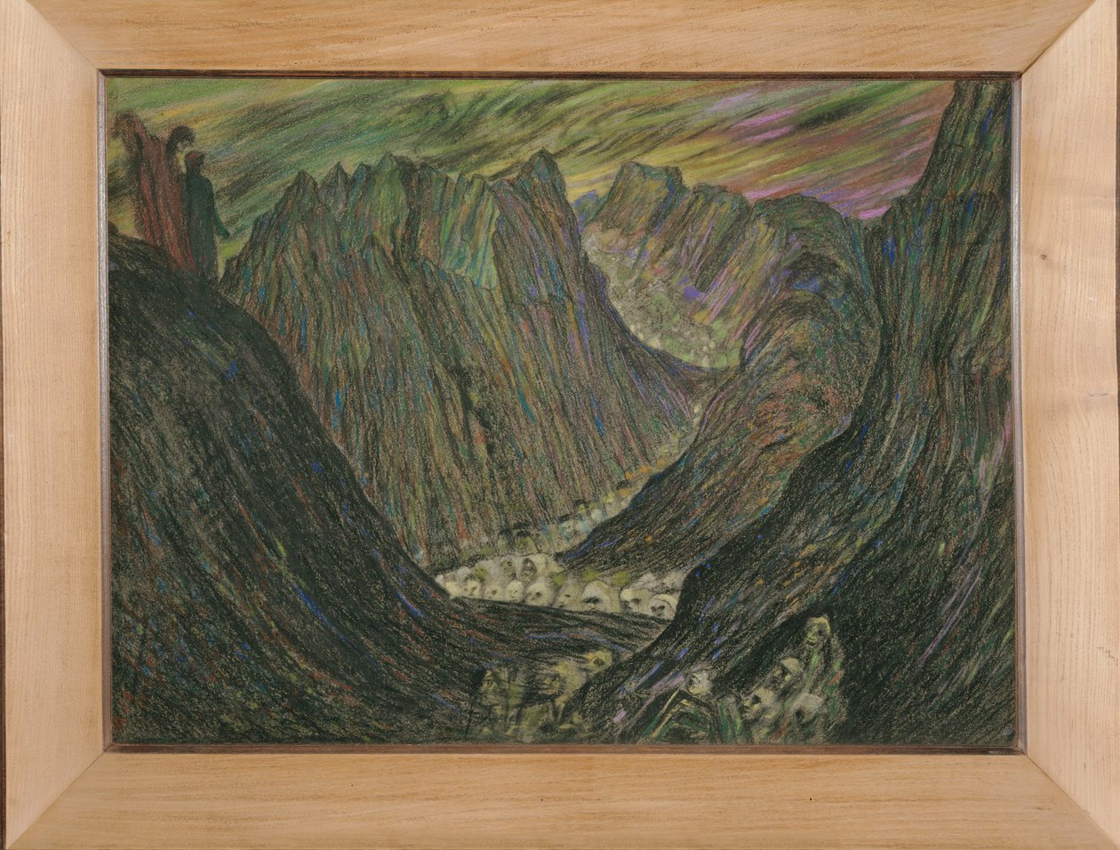 Dante et Virgile aux enfers - Dante a Vergilius v Infernu: (pastel) Průvod zatracených ve zlatých olověných sutanách... od Henry De Groux