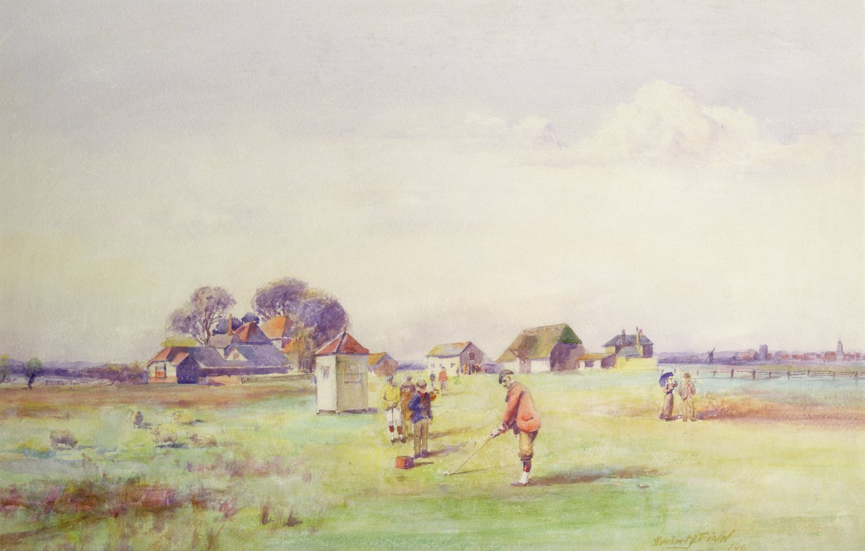 The First Tee at Royal St. Georges, Sandwich, 1910 (wc) od Herbert John Finn