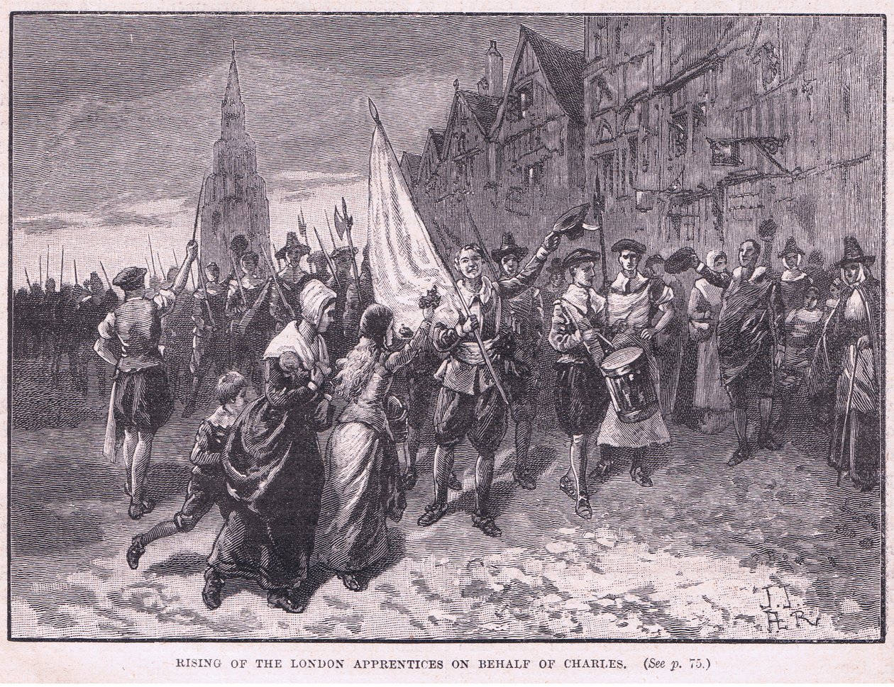 Povstání londýnských učňů jménem Karla I. 1648 od Herbert Railton