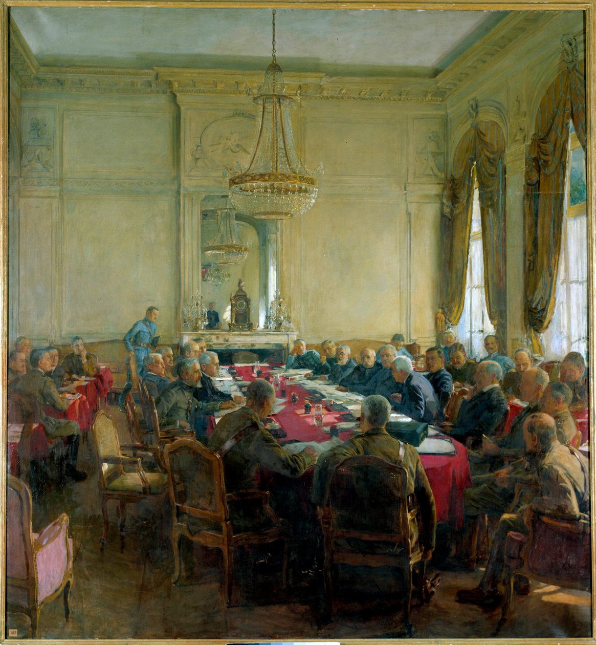První světová válka (1914-1918): „Zasedání vrchní rady v paláci Trianon ve Versailles v červenci 1918“ od Herbert Arnould Olivier