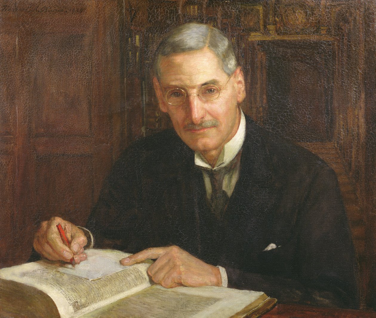 Portrét Percyho Stafforda Allena (1869-1933), prezident Corpus Christi College, Oxford a učenec Erasmian od Herbert Arnould Olivier