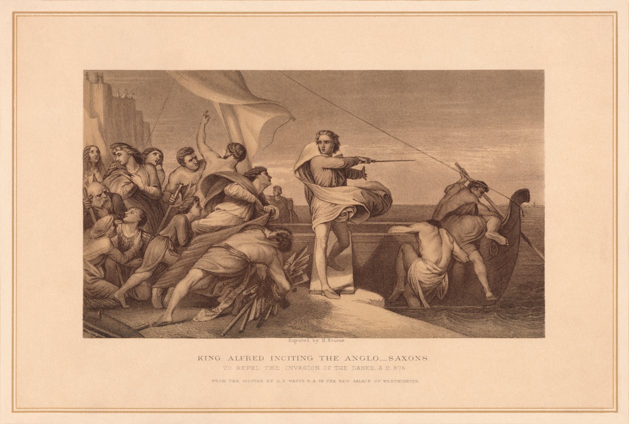 King Alfred Inciting The Anglosaxons, 1878 od Herbert Bourne