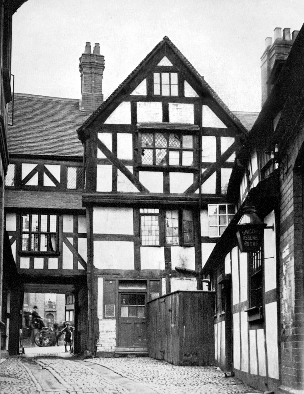 Courtyard of the Unicorn Inn, Shrewsbury, Shropshire, Anglie, 1924-1926 od Herbert Felton