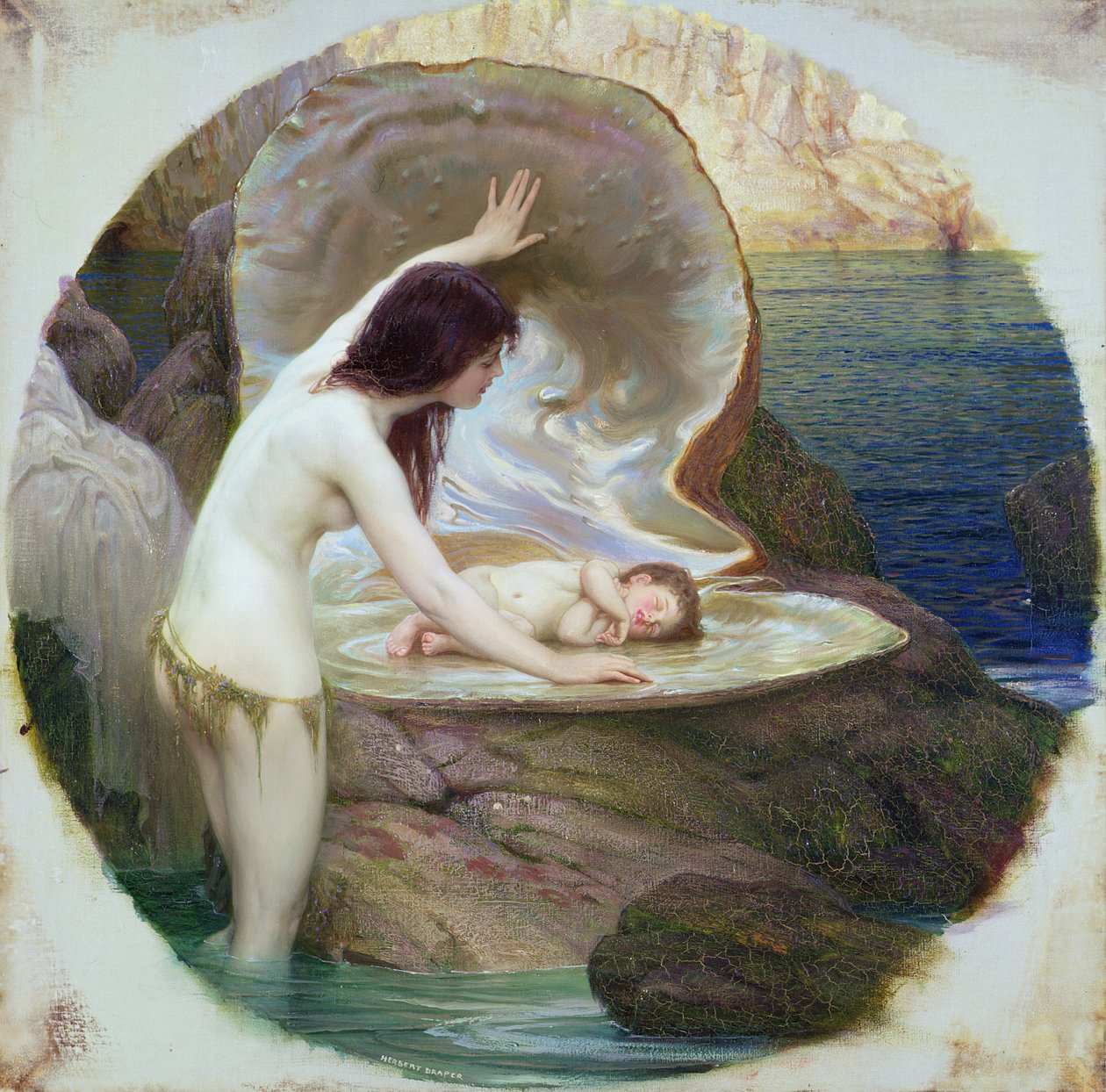 A Water Baby, cca 1900 (olej na plátně) od Herbert James Draper