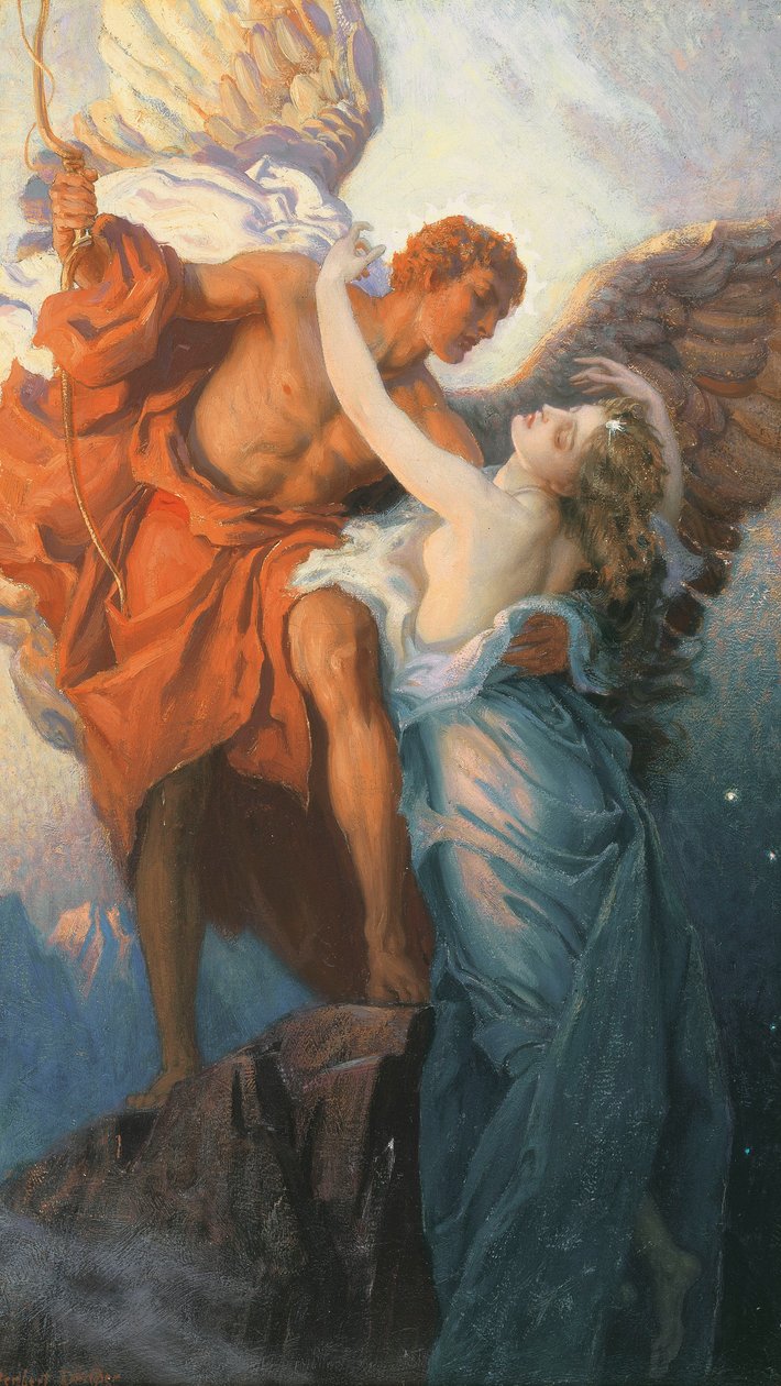 Den a úsvit (olej na plátně) od Herbert James Draper