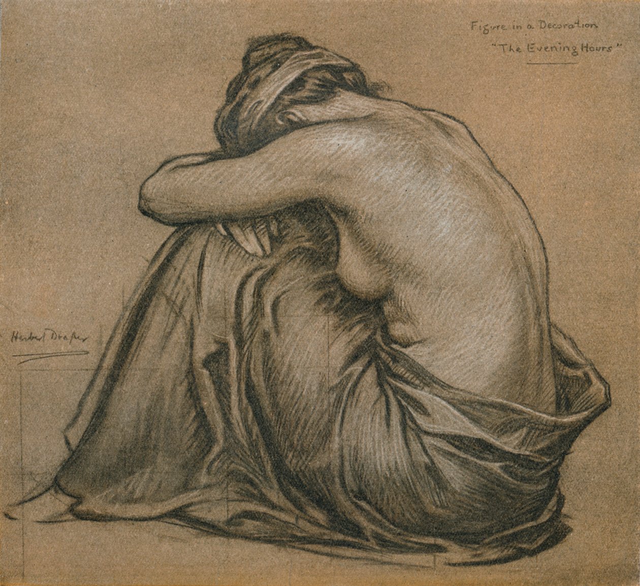 Studie pro dekoraci, The Evening Hours, c1916 od Herbert James Draper