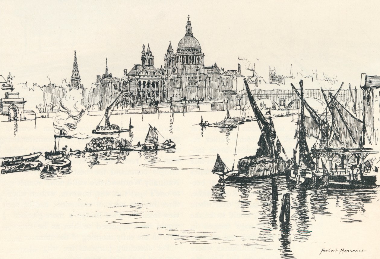 Z mostu Waterloo, 1873, 1894 od Herbert Menzies Marshall
