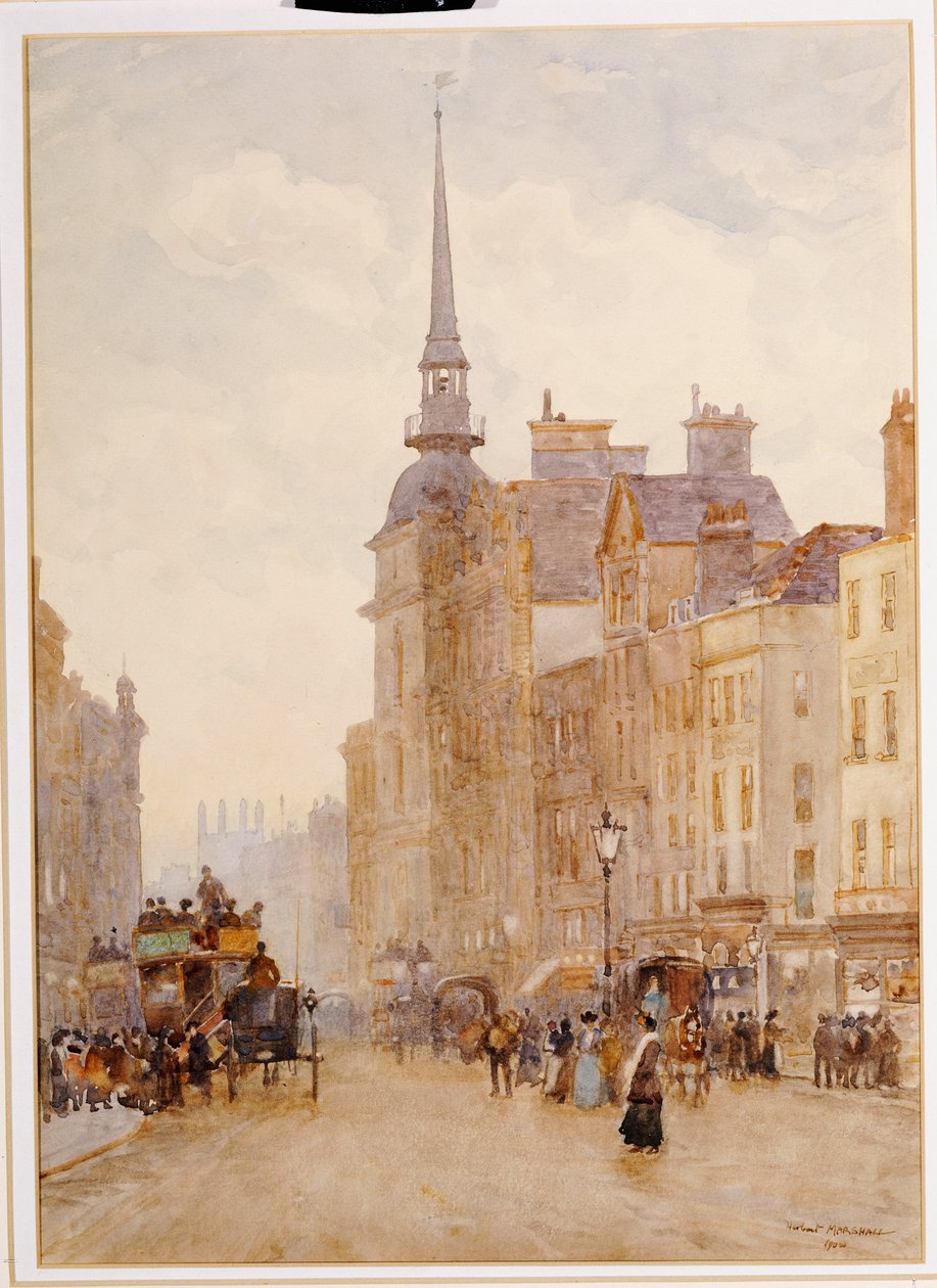 Pohled dolů Ludgate Hill ze schodů St. Paul