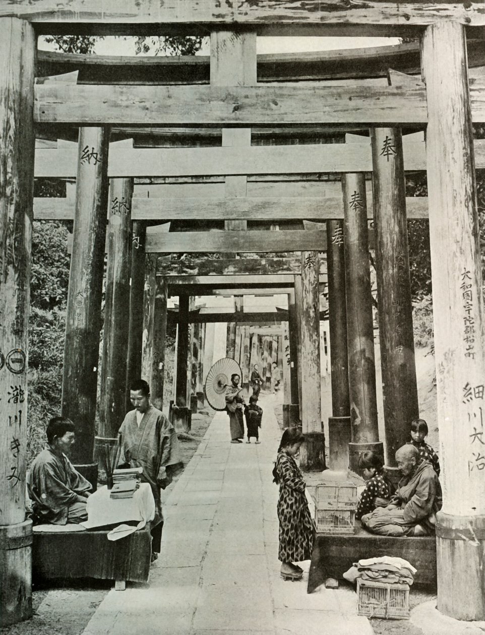 Avenue of Torii v Inari, 1910. od Herbert Ponting