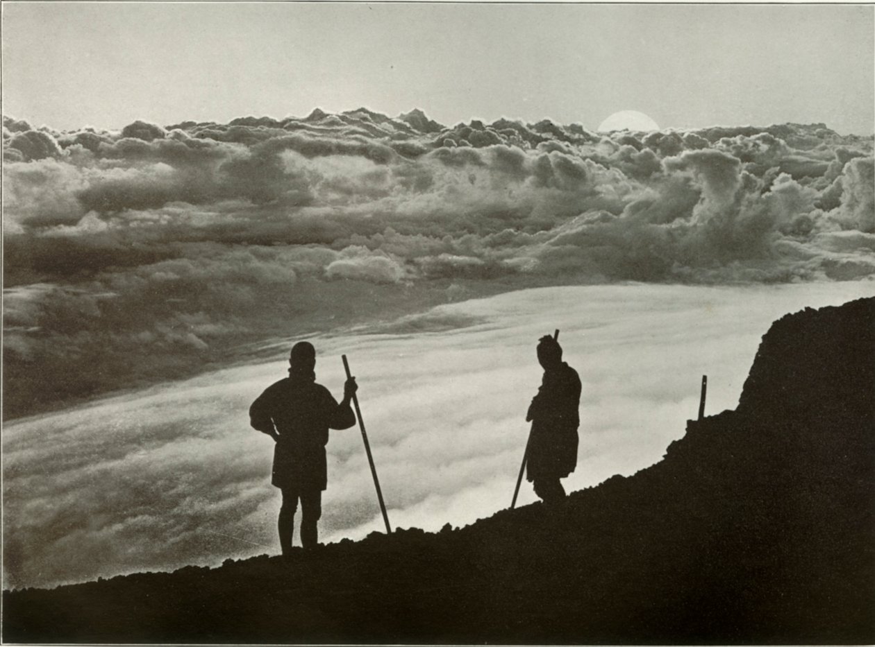 Západ slunce z vrcholu Fuji, 1910. od Herbert Ponting