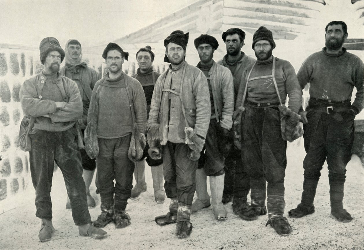 Depôt Laying a západní strany při jejich návratu na Cape Evans, 13. dubna 1911, 1913. od Herbert Ponting