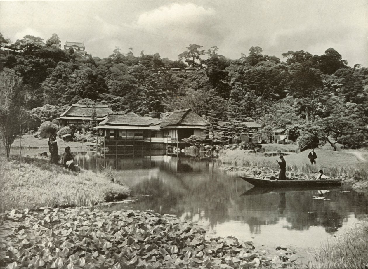 The Ha-Kei-Tei Inn and Garden v Hikone, 1910. od Herbert Ponting