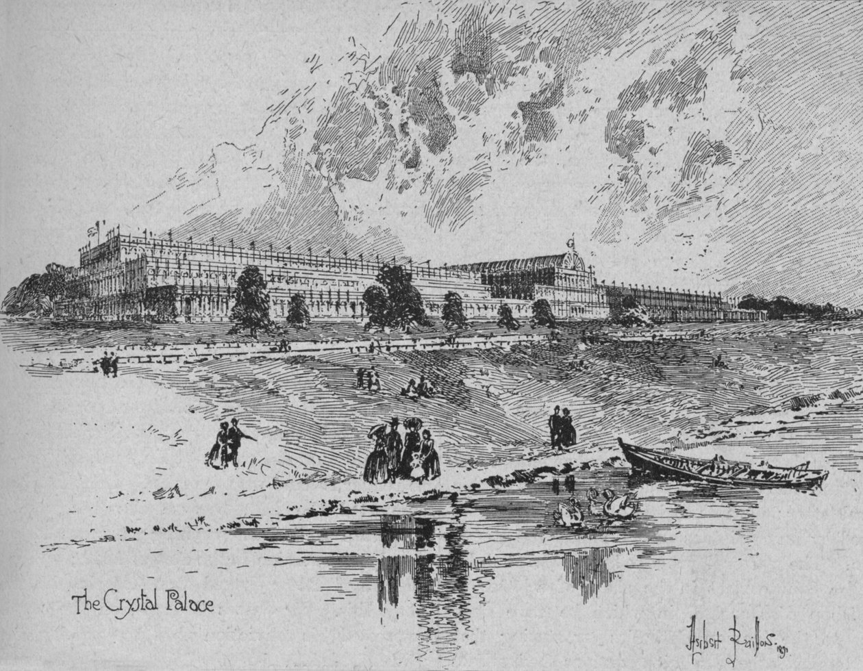 Crystal Palace v Hyde Parku, Londýn, 1851, 1891 od Herbert Railton