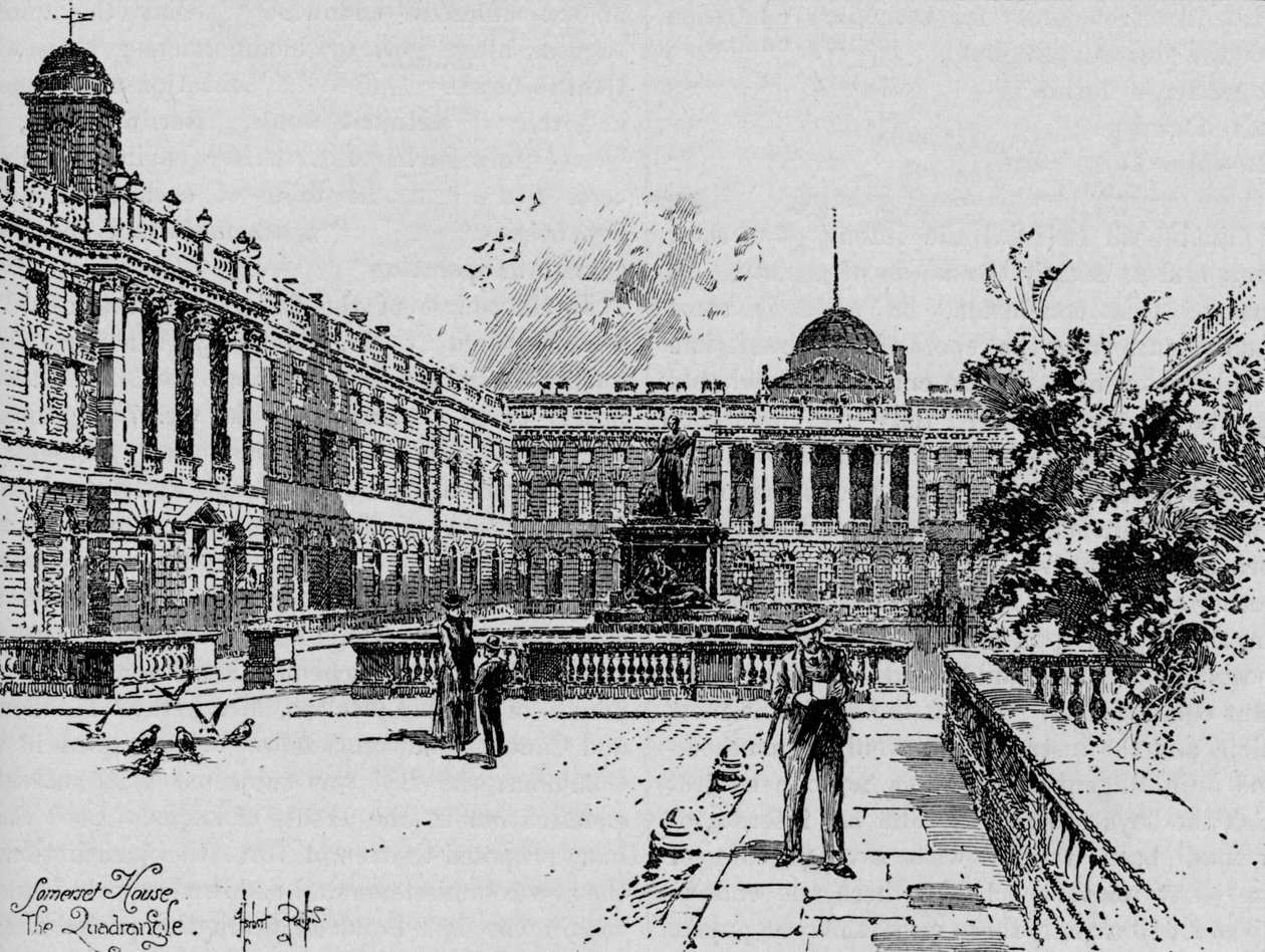 Čtyřúhelník, Somerset House, c1890 od Herbert Railton