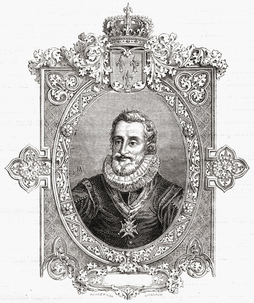 Henri IV, vyrytý Pannemaker-Ligny, z „Histoire de la Revolution Francaise“ od Louise Blanca (1811-82) od Hercule Catenacci