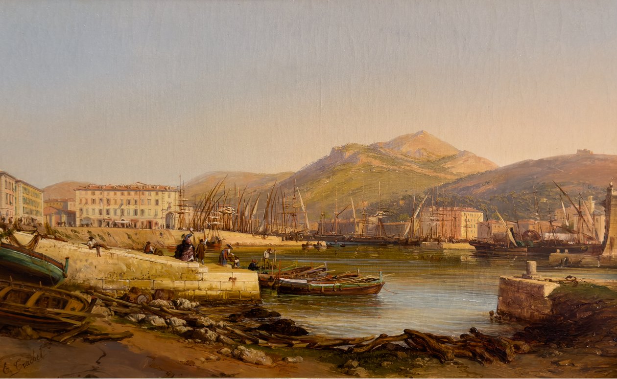 Přístav Nice, kolem roku 1860 (olej na plátně) od Hercule Trachel