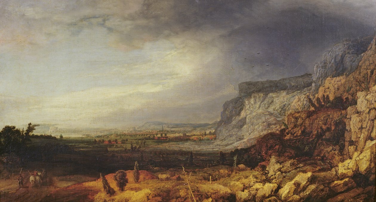 Krajina, asi 1620-30 (olej na plátně položeném na desce) od Hercules Seghers
