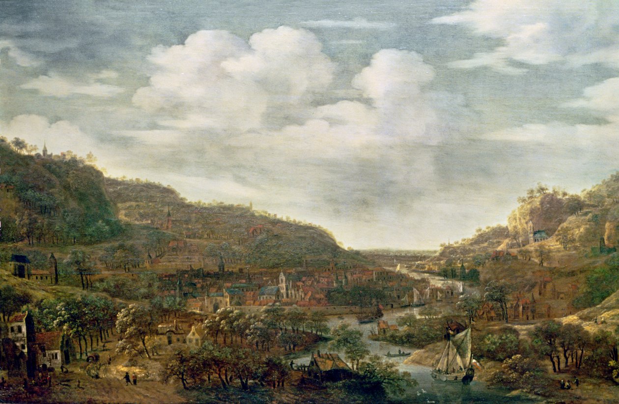 Vyhlídka Porýní, 17. století od Herman the Younger Saftleven