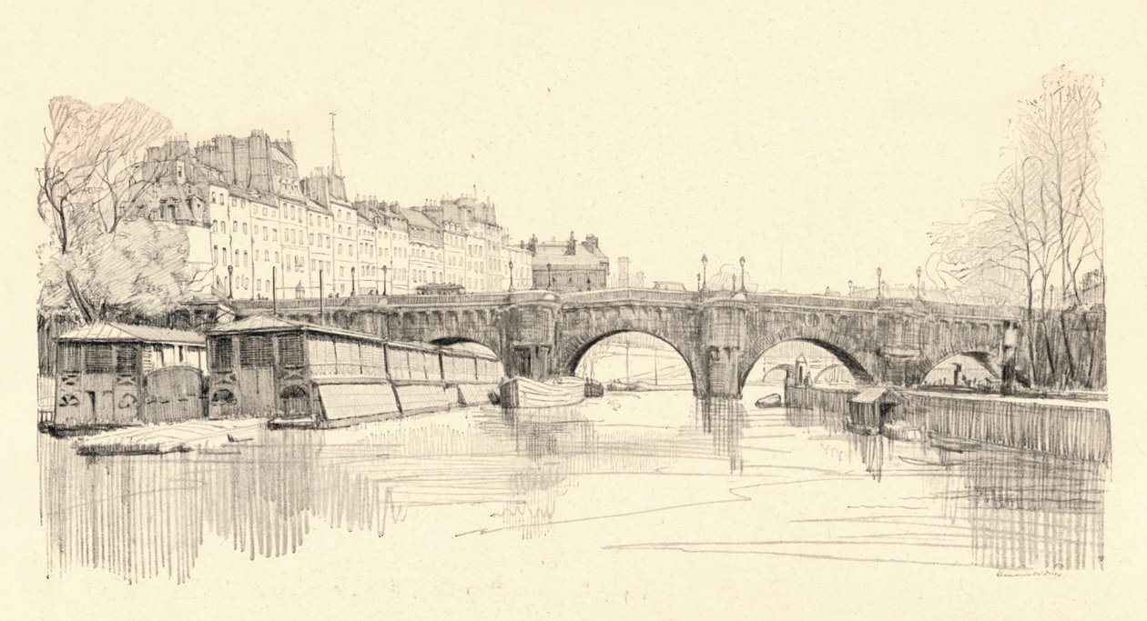 Pont Neuf při pohledu ze zdymadel, 1915 od Herman Armour Webster