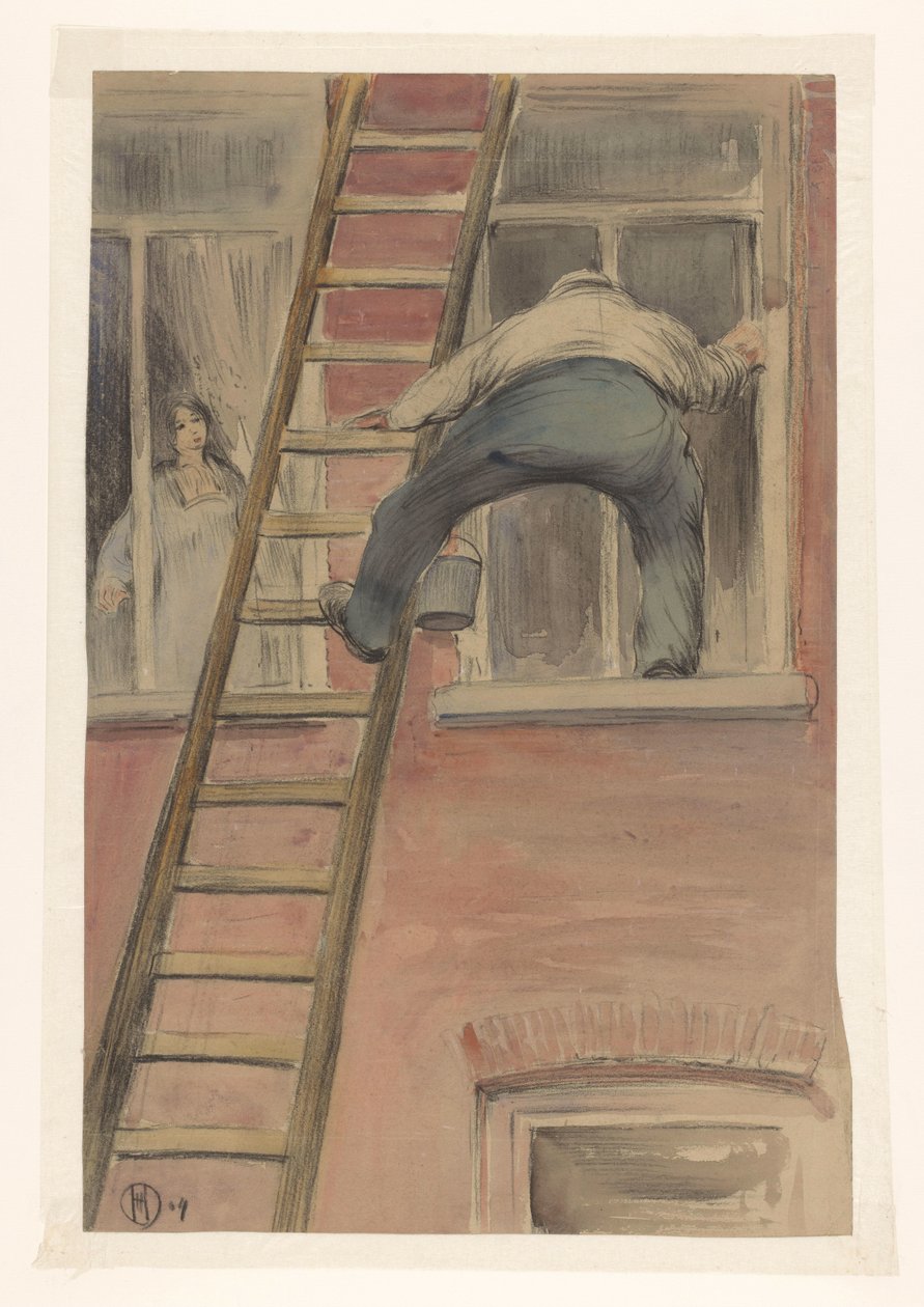 Umývač oken od Herman Heijenbrock (signed by artist)