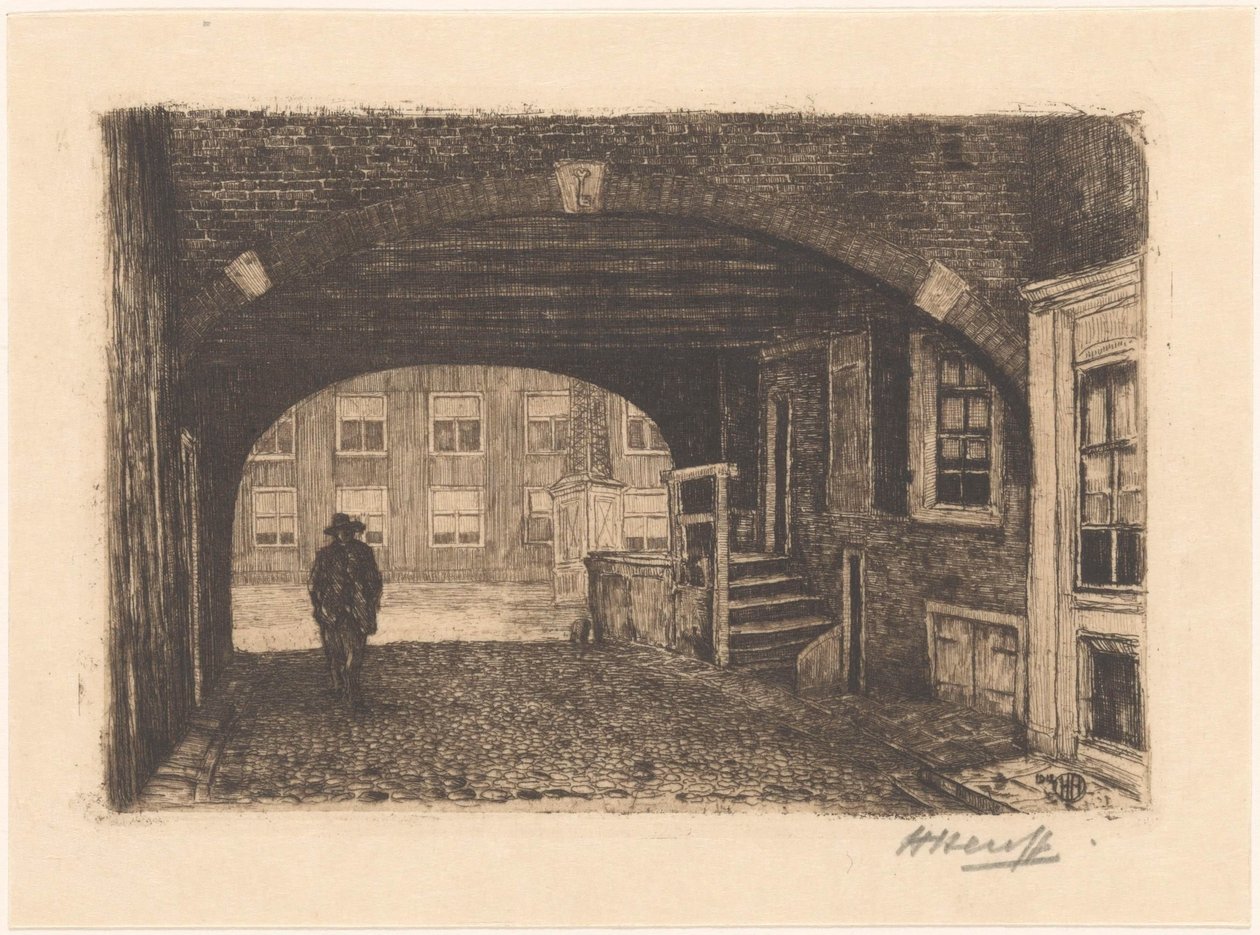 Brána svatého Petra v Amsterdamu od Herman Heuff (signed by artist)