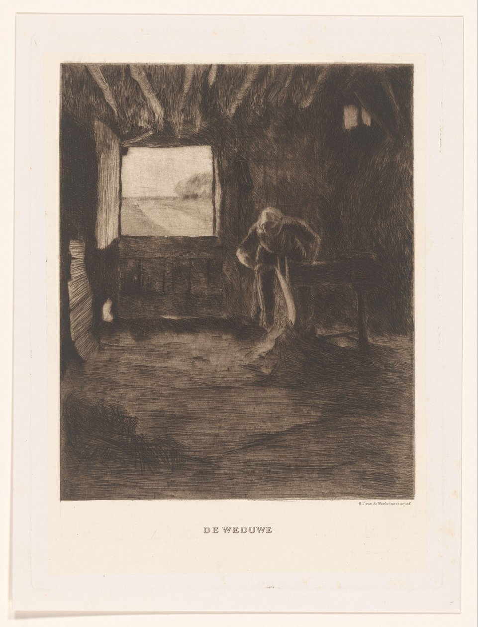 Žena ve stodole The Widow (název na objektu) od Herman Johannes van der Weele