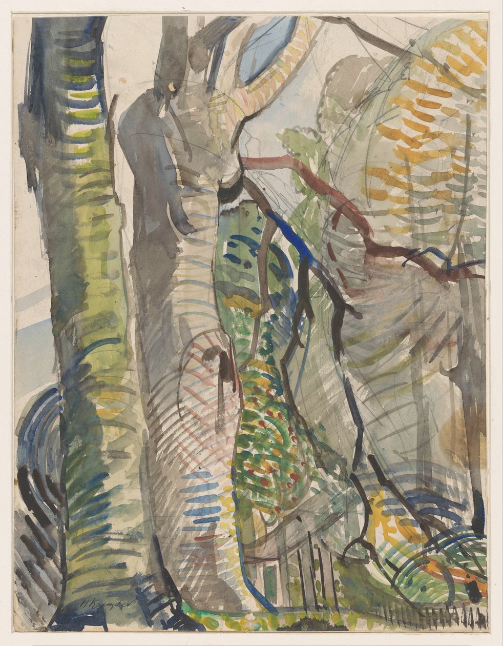 lesní krajina od Herman Kruyder (signed by artist)