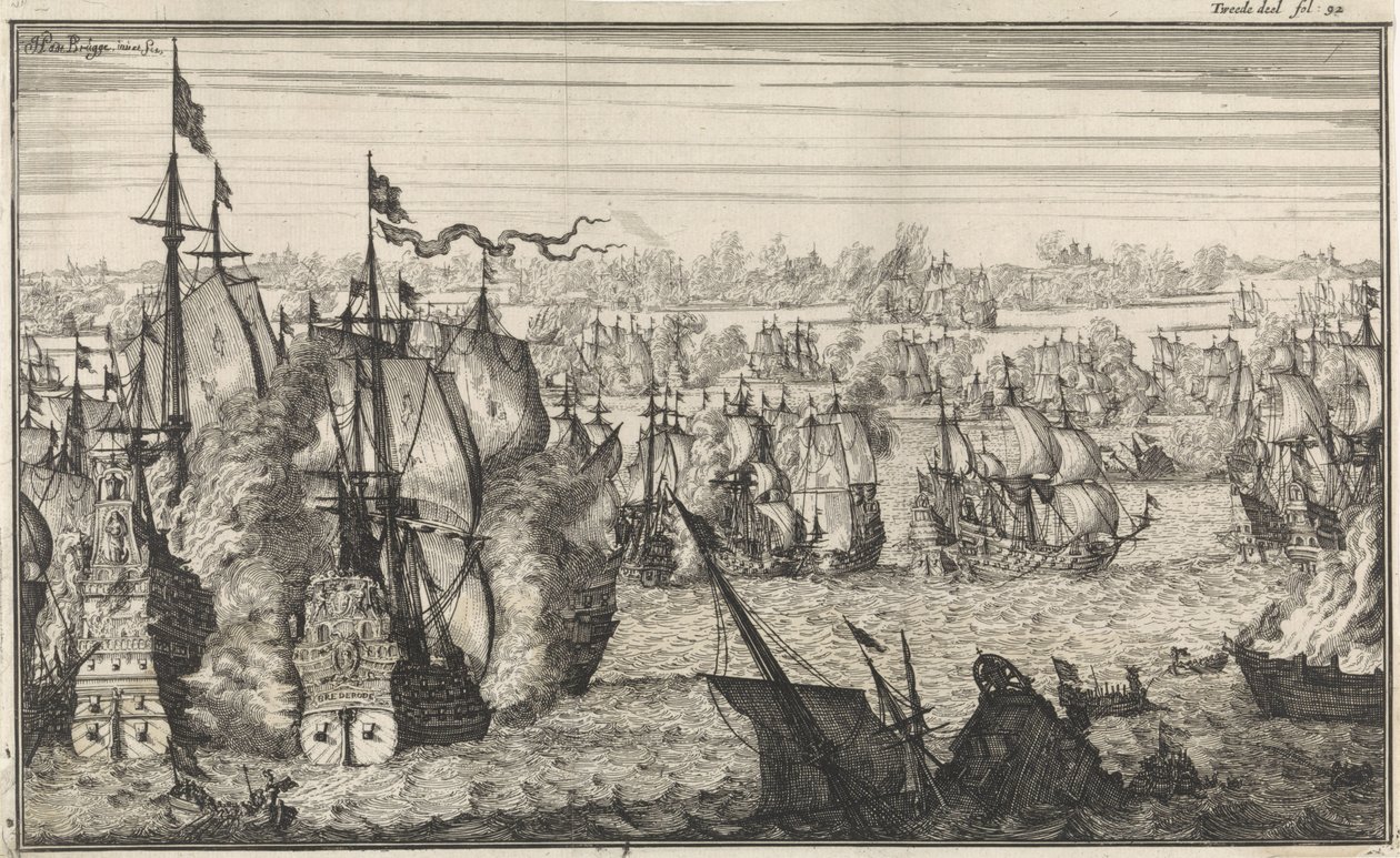 Bitva u Duins, 1639 od Herman Padtbrugge