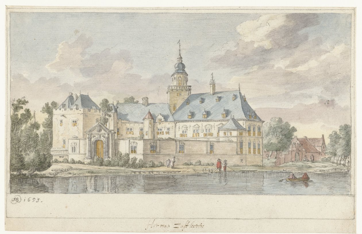 Pohled na hrad Nijenrode od Herman Saftleven