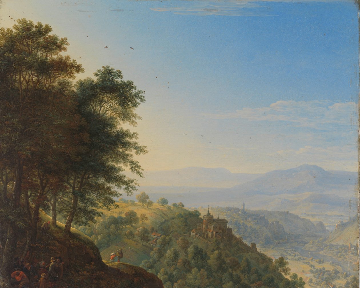 Hornatá krajina poblíž Boppard na Rýně od Herman Saftleven