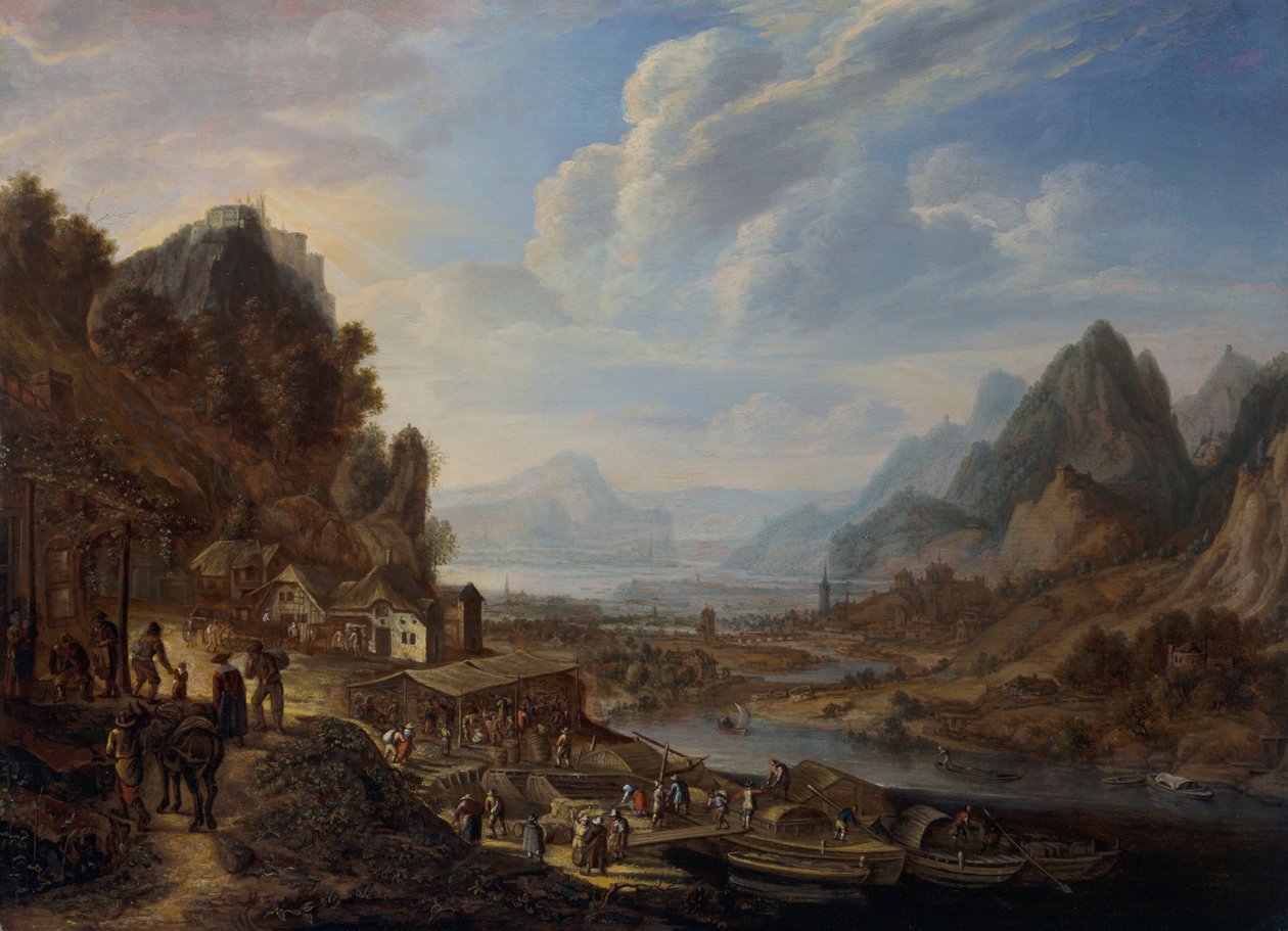 Porýní říční krajina od Herman the Younger Saftleven