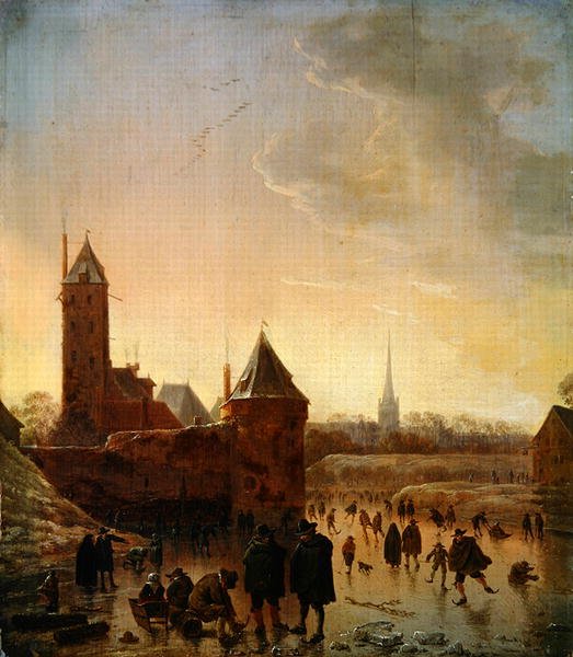 Bruslení před městskými hradbami Utrechtu od Herman the Younger Saftleven