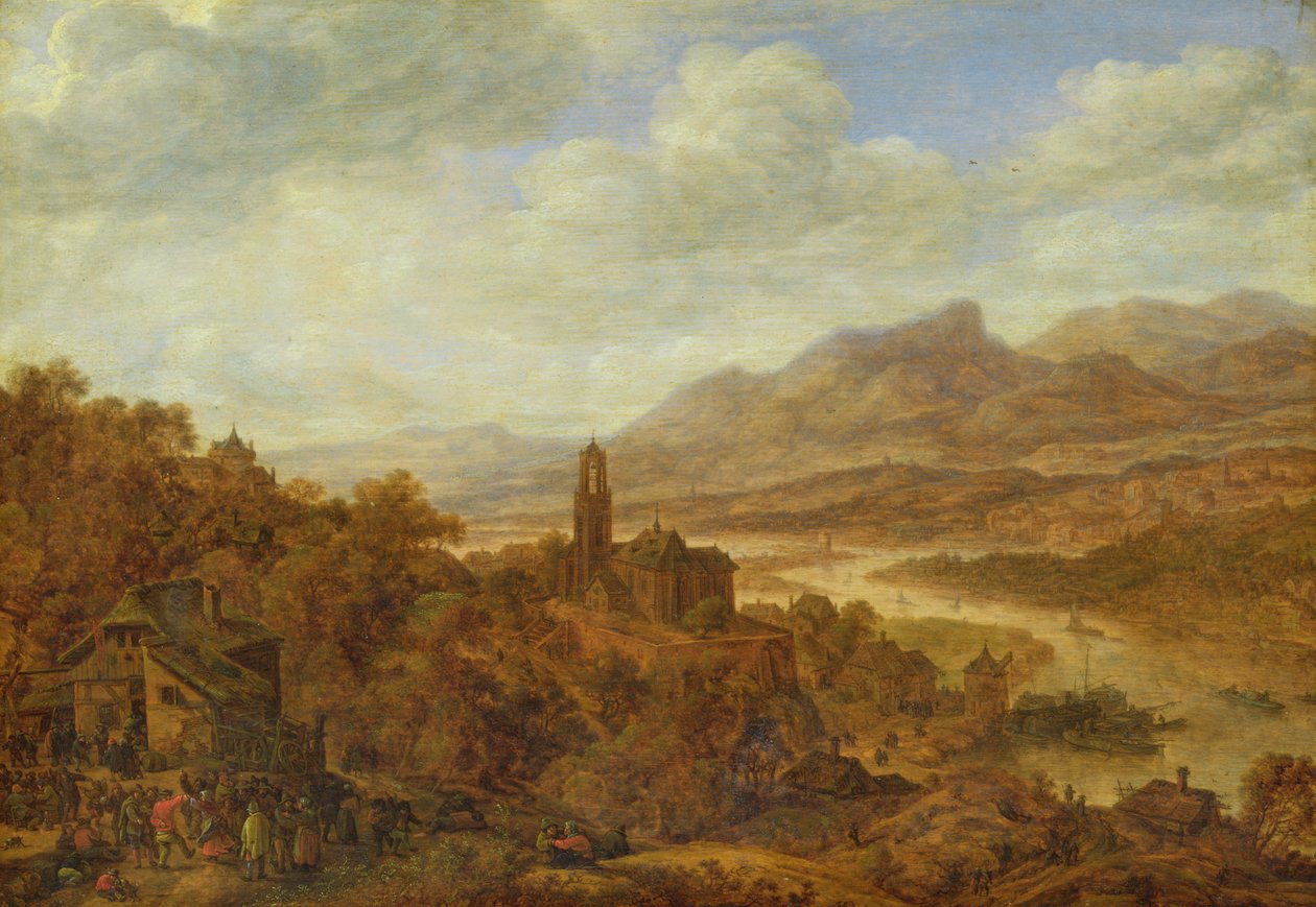 Krajina s řekou Rýn, 1652 od Herman the Younger Saftleven